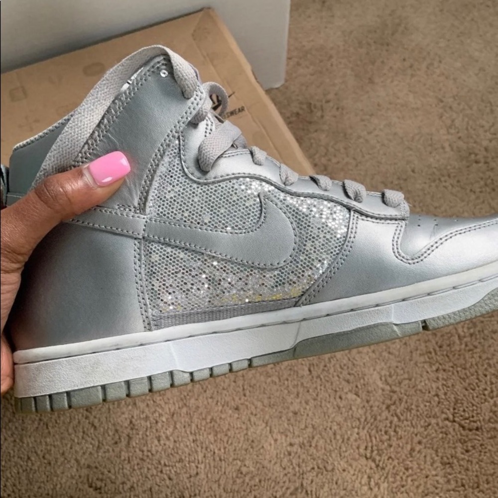 Silver Nike High Tops - Picture 6 of 6